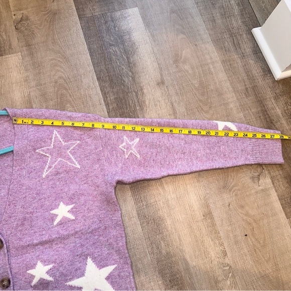 NWOT Skies Are Blue Purple and White Cozy Cardigan - Picture 5 of 8